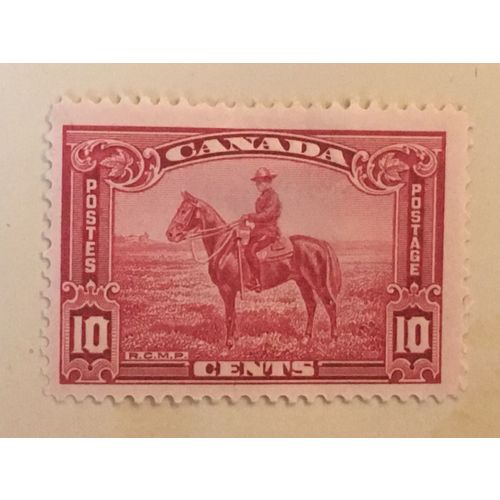 Canada KGV 1935 10c Carmine Mounted Mint MM SG 347 Sc223 Mounted Policeman stamp