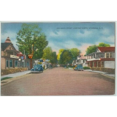 New York Windham Main St Looking North Street Scene w/Old Cars Old Buildin~203