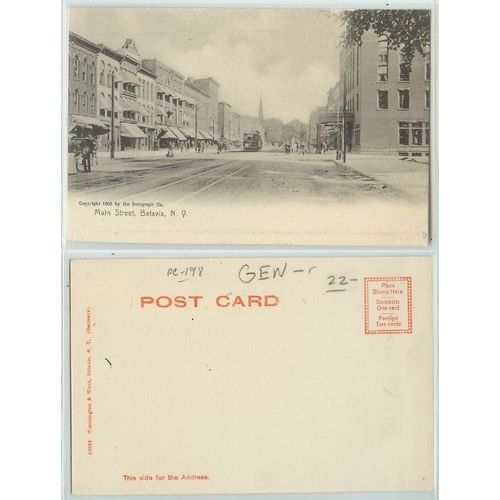 New York Batavia Main St Rotograph Co Unpaved Road w/Trolley Car and Track~198