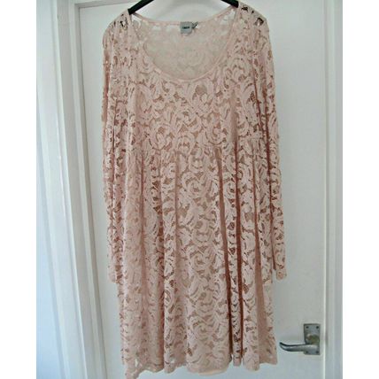 ASOS peach/nude 2 piece dress & lacy top layer Size 12/14 unworn, wedding formal
