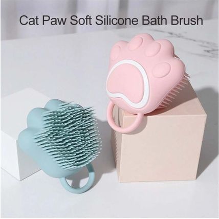 Silicone Face Scrubber Dispenser Cat Paw - Blue