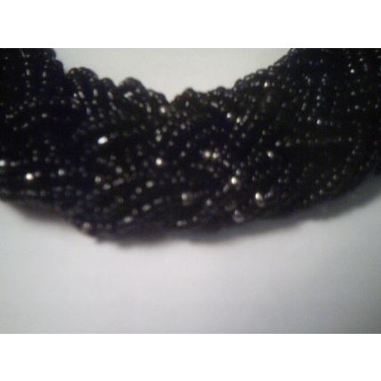 Necklace black seed beads multi-strand