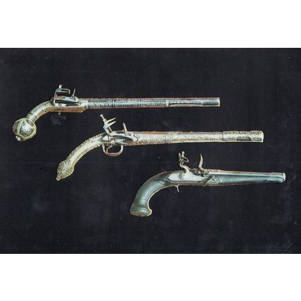 Turkish XIX Century Flint Lock Pistol Turkey Istanbul Old Gun Postcard