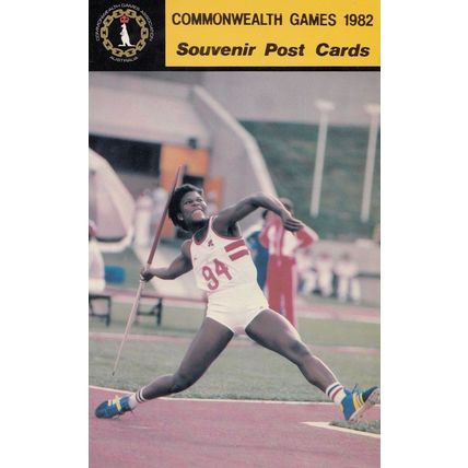 Tesa Sanderson Javelin British Gold Medal 1982 Commonwealth Games Postcard