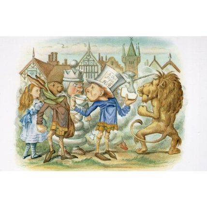 The Lion Messenger Mad Hatter Alice in Wonderland Postcard