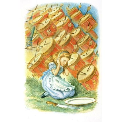 The Drums Banging Drummers Alice Through The Looking Glass Book Postcard