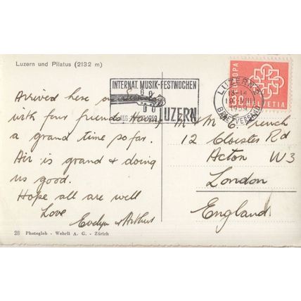 Berlin Philharmonic Orchestra 1958 Switzerland Music Festival Postcard