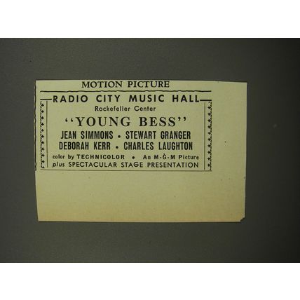 1953 Young Bess Movie Ad - Radio City Music Hall Rockefeller Center