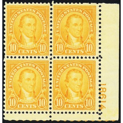 642, Mint VF NH 10¢ Plate Block ..- Stuart Katz
