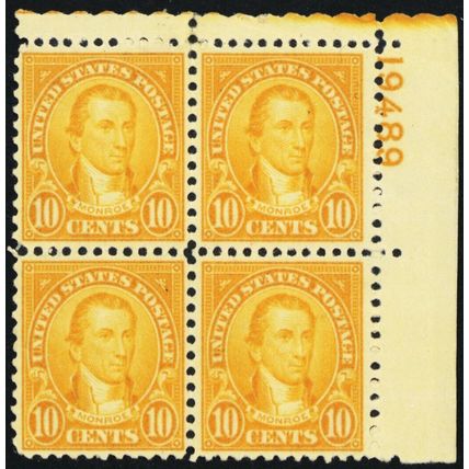 642, Mint VF NH 10¢ Plate Block *..- Stuart Katz