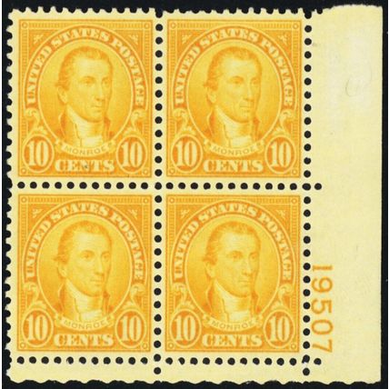 642, Mint VF/XF NH 10¢ Plate Block * Stuart Katz