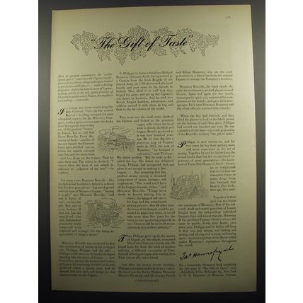 1955 Hennessy Cognac Ad - The gift of taste