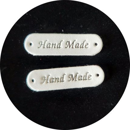 Sew on Label "Handmade" Faux Leather 4.5x1 cm Craft Supplies Finish Trimming