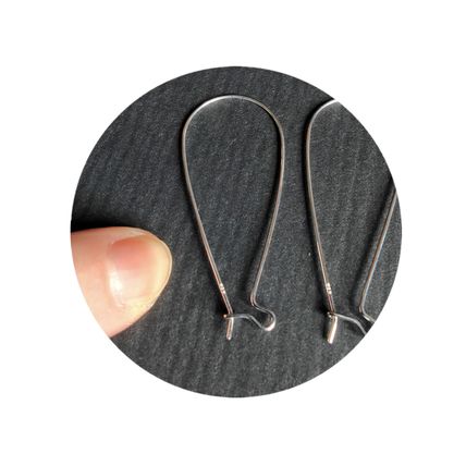 925 Solid Sterling Silver Pair 46MM Kidney Shaped Earrings Jewellery Making C70