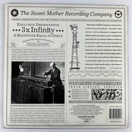 3X Infinity - Wonderland Vinyl LP Record Singles PROMO SM 005 DJ Sheet