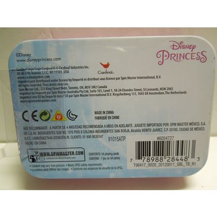 Disney Princess playing cards With Collectible Storage Tin (SH6) New- Sealed