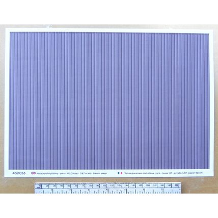 Papier "Toiture/Parement métallique -gris" - pour HO gauge-échelle 1:87-A4