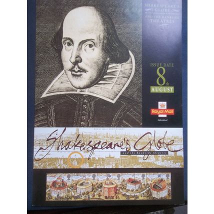 ROYAL MAIL A4 BUREAU POST OFFICE POSTER 1995 WILLIAM SHAKESPEARE'S GLOBE THEATRE