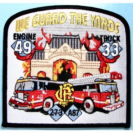Chicago FD, Engine 49, Truck 33. 4.5"X4.5". PP91.