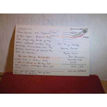 ALBEROBELLO, ITALY used vintage postcard 2013 postmark =