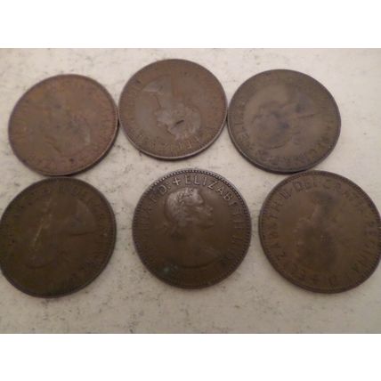 UK / GB - 30 - 1/2d (half penny) coins - dated 1959