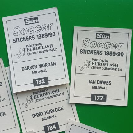 Millwall The Sun Euroflash 1989 1990 Soccer Stickers Bundle - Lot Of 8