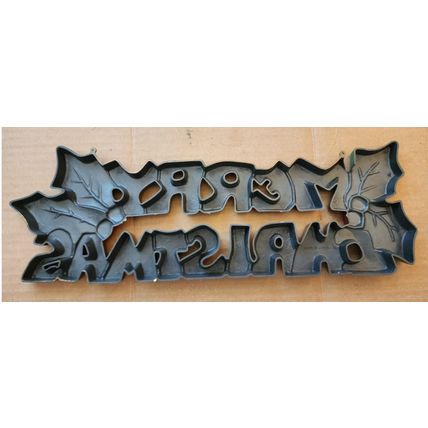 3 Merry Christmas Wall Plaques Plastic Metal Sparkle & Foam