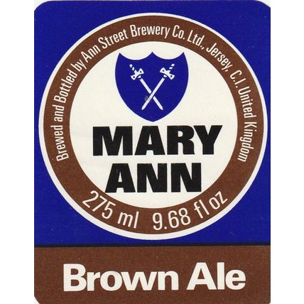 BEER BOTTLE LABEL - ANN STREET BREWERY (JERSEY) - BROWN ALE