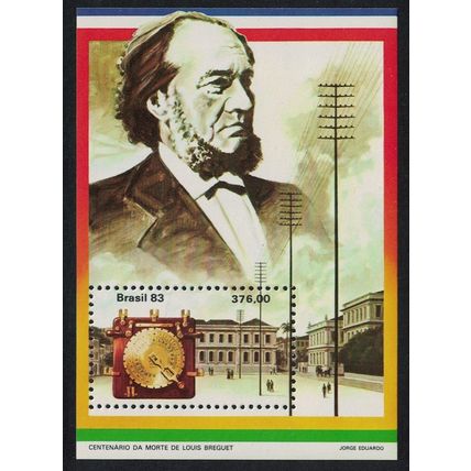 Brazil Louis Breguet telegraph pioneer MS 1983 MNH SG#MS2045 Sc#1886