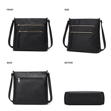 Women Trendy Vegan Leather Hobo Handbags Black