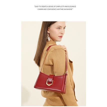 Genuine Leather Women Tote Bag Shoulder Bag Red