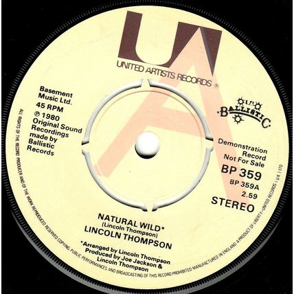 LINCOLN THOMPSON - NATURAL WILD, UK, United Artists, DEMO, BP 359, '80