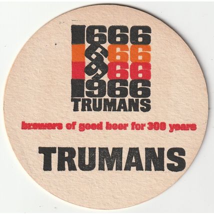 BEER MAT - TRUMANS BREWERY - BREWERS OF GOOD BEER - (Cat No 046) - (1966)