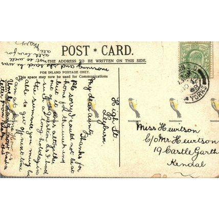 Leyburn Shawl, Wensleydale, Yorks, Rare Smithson, Postcard,1908