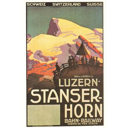 Stanserhorn Bahn in 1914 WW1 Train Railway Swiss Advertising Postcard