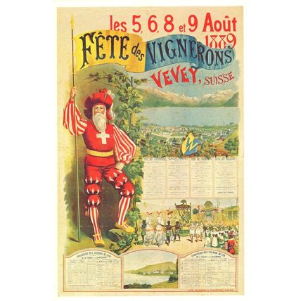 Vignerons Vevey Victorian Fete Fashion Switzerland Advertising Postcard
