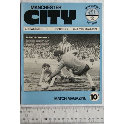 1974 programme Manchester City v. Newcastle United, 27/3
