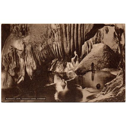 REAL PHOTO POSTCARD ALADDIN'S CAVE GOUGH'S CAVES CHEDDAR SOMERSET (4255)