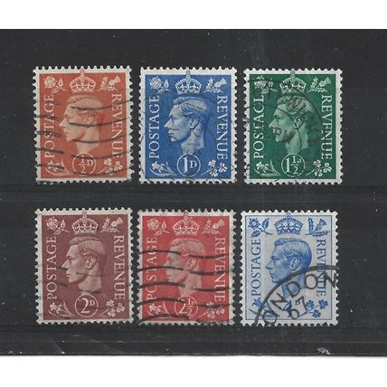 GB.1950-52 Definitive set of 6.Fine Used.Jul25