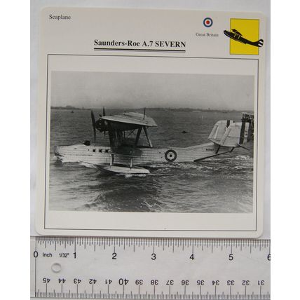 Saunders Roe A.7 Severn - GB - Seaplane - Collectors Club Card