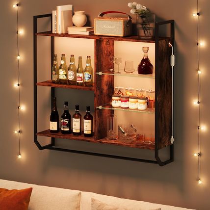 EYCOAL Gaming Floating Shelves, Wall Mounted Wooden Decor Display Shelf with 34"