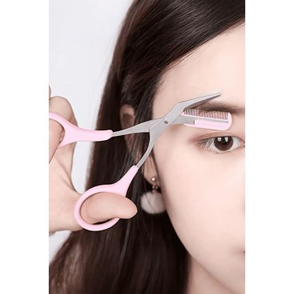 Light Pink 2pcs Eyebrow Trimming Tool Set