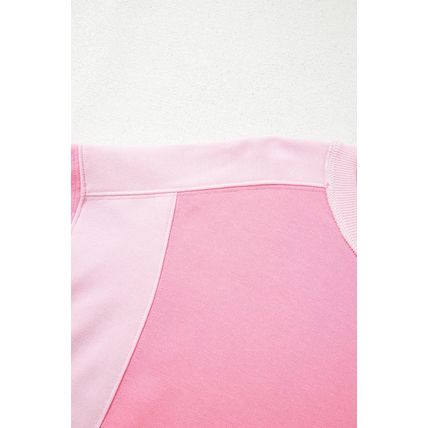 Bonbon 2-tone Color Block Patchwork Drop Shoulder Sweatshirt