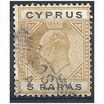 Cyprus 1904.SG60 5 Paras Bistre & Black Fine Used.