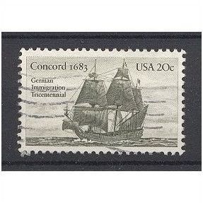 500th Anniversary of First German Settlers in America stamp.Fine Used.a