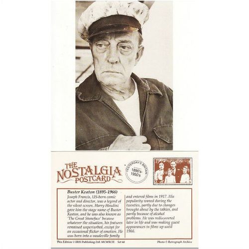 Postcard Silent Film Actor Buster Keaton The Great Stoneface - Nostalgia