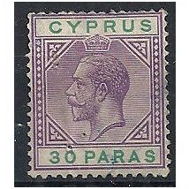 Cyprus 1912 SG76 30 Paras Violet & Green Very Fine Used . . .
