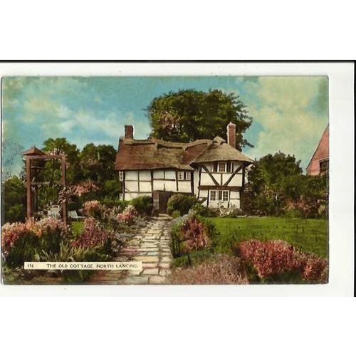 Sussex NORTH LANCING Old Cottage Postcard by Wardell (136)