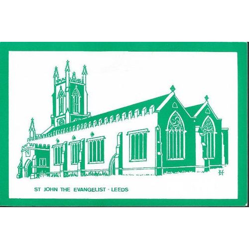 Leeds, W Yorkshire - St. John the Evangelist Church - postcard c.1980s