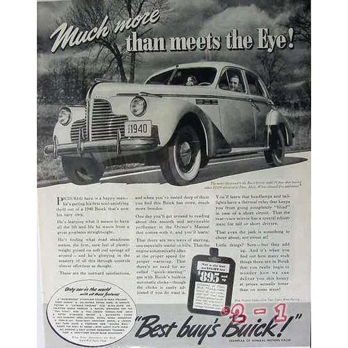 BUICK 1940 GM much more meets eye Super model 51 car vintage ad